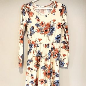 Long sleeved floral dress